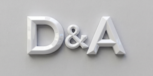 D&A Logo Plaque - White Enamel